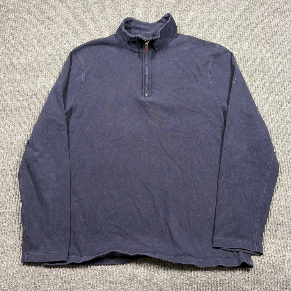 J.Crew Mercantile Pullover Mens M Navy Blue Quarter Zip Pullover Sweater